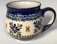 Boerenbeker (senseo) blauw / groene bloemen