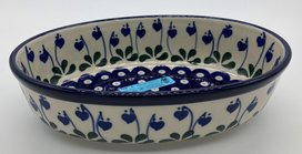 Ovalen ovenschaal blauw hart