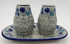 Peper &amp; zout stel 3-delig blauw bloemetje