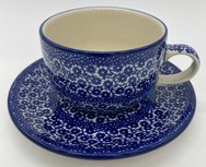 Kop &amp; schotel blauwe bloem