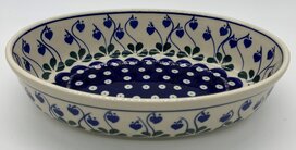 Ovalen ovenschaal blauw hart