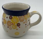 Boerenbeker 240 ml geel bloemetje