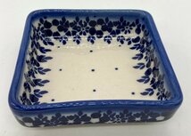 Petit four vierkant bakje groot blauw