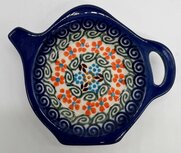 Theezak theepotje oranje bloem