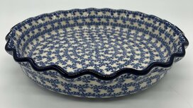 Quichevorm 26 cm blauwe bloemetjes