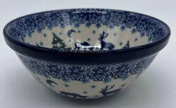 Ronde kom blauwe maan blauwe rand