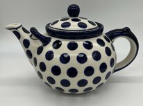 Theepot 2,5 liter blauwe stip