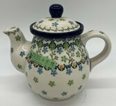 Theepot 0,7 liter groen bloemetje