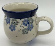 Boerenbeker 350 ml grijs/blauwe bloemen