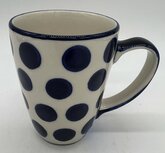 Beker met oor 300 ml blauwe stip