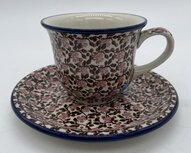 Kop &amp; schotel rose/bruin