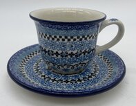 Kop &amp; schotel blauw/zwart