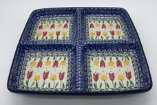 Vier vaks bord gele tulp