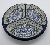 Drie vaks bord blauwe tulp