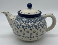 Theepot 1,2 liter grijze bloem