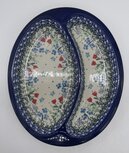 Twee vaks bord rode tulpen