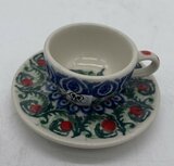 Kersthanger kop en schotel rode stip