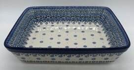 Rechthoekige ovenschaal blauw/zwart