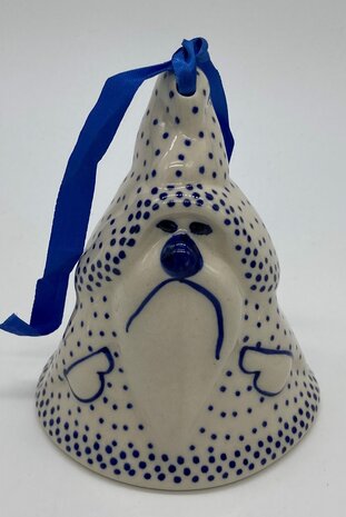 Kerstklokje kerstman witte wantjes