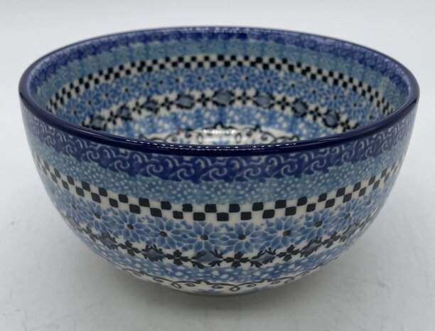 Ronde kom blauw/zwart