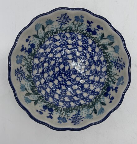 Rond geribbeld kommetje blauwe wilde bloemen