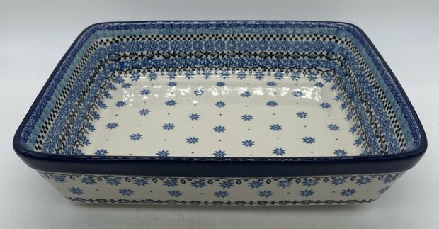 Rechthoekige ovenschaal blauw/zwart